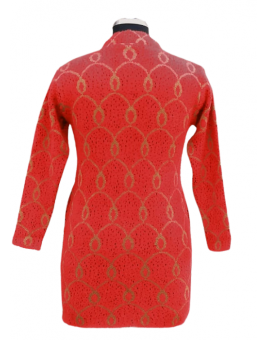 Women Long coat Red designer long coat